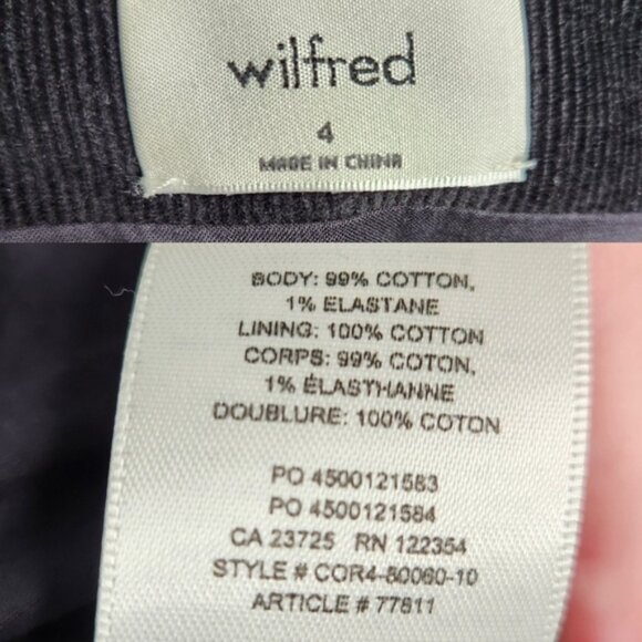 Aritzia X Wilfred Isabella Black Corduroy Mini Dress Size 4 - Picture 16 of 16